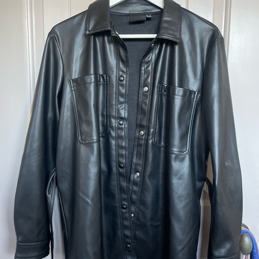 Leather shacket